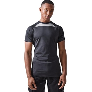Camisetas de Gimnasio Personalizadas OEM para Hombre, Cuello Redondo, Corte Ajustado, 100% Poliéster, Manga Corta, Lisas, Largas, para Entrenamiento - Product Image 1