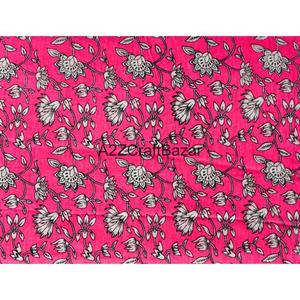 Tissu en coton 100% imprimé à la main en Inde - Matière textile écologique, respirante et légère pour vêtements féminins et pour filles - Product Image 6