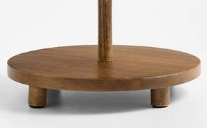 Présentoir à gâteaux rond à 3 niveaux en bois d'acacia naturel, plateau de service en bois, tour de présentation de desserts avec poignée et pieds en cuir - Product Image 6