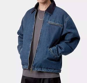 Chaqueta de trabajo vintage de algodón al por mayor con cremallera, estilo retro para hombre, para invierno, ropa de trabajo de lona personalizada - Product Image 6