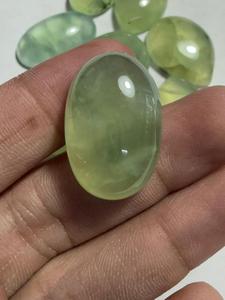 Boucles d'oreilles en prehnite cabochon naturelle, pierre brute, collier en prehnite, bijoux fins de luxe, pierres précieuses au meilleur prix auprès du fournisseur - Product Image 2