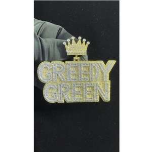 Elegante Colgante Personalizado de Plata de Ley 925 con Nombre en Moissanita, Estilo Hip Hop, Certificado GRA, Especial para Bodas - Product Image 1