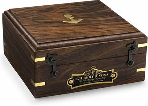 5Inch Sundial Vintage Nautical Marine <b>Compass</b> with Wooden Box <b>Antique</b> Brass Sun Clock for Decoration Navigation Maritime <b>Compass</b> - Product Image 3