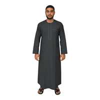Thobe islamique pour hommes, robe traditionnelle arabe musulmane, vêtements en gros, robe de prière islamique à manches longues, style saoudien, chemise longue