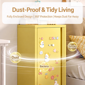 Single-Door <b>Storage</b> Cabinet with Adjustable Shelves Flexible Organization Compact <b>Bedside</b> Organizer for Bedroom Kids Room - Product Image 6