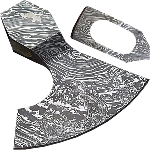 Burraq Hache de fendage et tête de tomahawk en acier Damas, qualité supérieure, faite main, avec étui en cuir, pour le camping et les activités de plein air, cadeau pour papa - Product Image 4