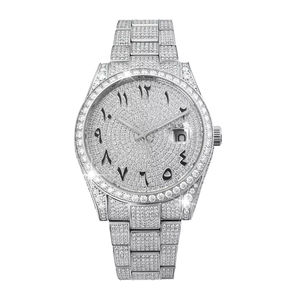 Montre mécanique pour homme personnalisée à prix de gros, sertie de diamants Moissanite VVS, fabriquée à la main en Inde - Product Image 5