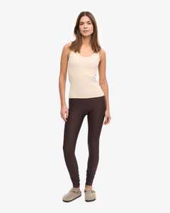 Whiteaura International - Camiseta sin mangas de punto para mujer, cuello redondo, color beige liso, estilo minimalista, largo regular, sin mangas, con aberturas - Product Image 5