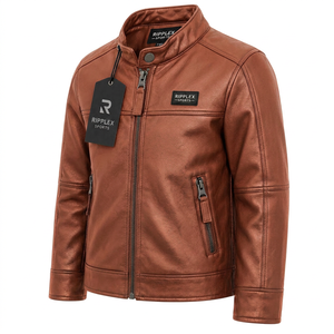 Premium kids leather jacket with lightweight comfort stylish appearance durable quality and reliable warmth for outdoor - Product Image 5