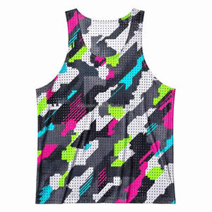 Wholesale Custom Fitness Bodybuilding Stringers Men's Tapered Tank Tops Other Material Quick Dry Heat-Transfer <b>Printed</b> <b>Stand</b> - Product Image 3