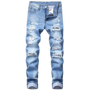 Nuevos Jeans Ajustados de Diseño Personalizado para Hombre, Jeans de Moda Urbana para Hombre, Pantalones de Mezclilla en Venta - Product Image 1
