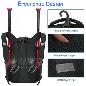 Waterproof Casual Solid Polyester Baseball Sports <b>Backpack</b>-Eco-friendly Breathable Nylon <b>Big</b> Capacity Arcuate Shoulder Strap - Product Image 6