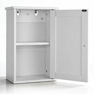 Mobiletto singolo bianco in MDF P2 verniciato 34,6*20*50cm con un ripiano per mobili da bagno - Product Image 6