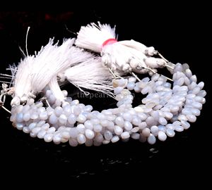 Perles facettées en agate bleue naturelle AAA, forme poire, 5x7mm, perles de pierre précieuse en agate bleue, brin de 6 pouces, prix de gros en vrac - Product Image 4