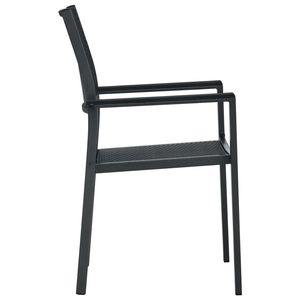 Juego de 4 Sillas de Jardín Ligeras de Plástico Negro con Estructura de Acero para Uso en Exteriores - Product Image 4