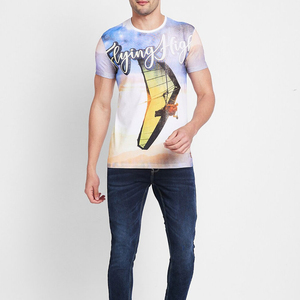 T-shirt décontracté à manches courtes et col rond pour homme, coupe classique, imprimé numérique, 100 % polyester tricoté, respirant, anti-boulochage, séchage rapide - Product Image 2