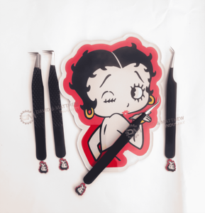 Pince à cils professionnelle Betty Boop en acier inoxydable avec support magnétique pour tuiles à cils – Vente chaude - Product Image 2