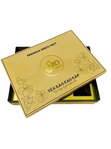 กล่องบรรจุภัณฑ์รังนกแบบเคลือบเงา ปั๊มฟอยล์ทอง UV  พร้อมริบบิ้นลายนูน  ทำจากกระดาษลูกฟูกแบบแบน  ประกอบเองได้ ทันสมัย - Product Image 1