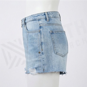 Shorts en jean personnalisables 100 % coton pour femme, coupe ample, écologiques, décontractés, jambes larges, style déchiré, pour l'été - Product Image 3