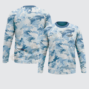Chemises de sport pour hommes, polos à manches longues en tissu respirant, camouflage sublimé, pour la randonnée, la chasse et les activités de plein air. - Product Image 3