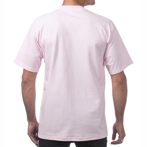 Camiseta Esencial Rosa Claro para Hombre, Cuello Redondo, Manga Corta, Estilo Casual de Verano, Corte Relajado, Básica para Uso Diario - Product Image 4