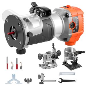 Fresatrice per legno 1 HP 710W a velocità variabile, monomandrino, compatta, per rifilatura bordi, con pinza da 1/4 e utensile a immersione incluso - Product Image 1