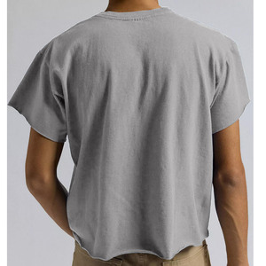 Nouveautés 2026 – T-shirts basiques pour hommes, coupe ample, épaules tombantes, couleur unie, 100 % coton 240 GSM, personnalisables, vente en gros - Product Image 5