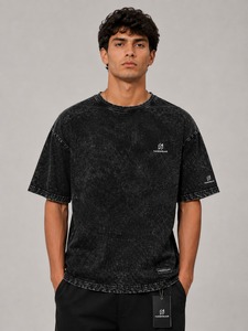 Venta al por mayor de camisetas de punto para hombre de alta calidad, 100% algodón, personalizables, transpirables, ecológicas, de corte oversize, con lavado ácido. - Product Image 6