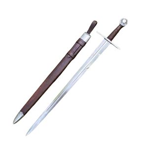 มีดปลายเหล็กทรงหอก ใบมีดตรง เกรดอุตสาหกรรม มีดต่อสู้ ด้ามหนัง ใบมีดเดี่ยว - Product Image 2