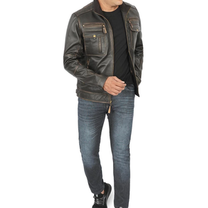 Chaqueta Varsity de Cuero Genuino para Hombre, Estilo Vintage, Transpirable, de Alta Calidad, Informal para Invierno, Tejido Ligero de 320g, Precio Razonable - Product Image 4