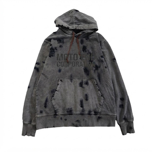Ensemble sweat à capuche oversize tie-dye pour homme en coton French Terry, style streetwear, avec joggers décontractés d'automne à détails déchirés - Product Image 5