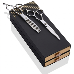 Ciseaux droits pour gauchers NYBL-55 de 5,5 pouces, JAPON, acier 440C, tranchants, dureté 58-59HRC, manche en acier inoxydable, ciseaux de barbier, cheveux, 28 - Product Image 6