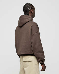 Sweat-shirts à capuche zippés pour hommes, en molleton 100% coton épais, marron, coupe oversize et carrée, épaules tombantes, logo personnalisé, streetwear, vente en gros - Product Image 5