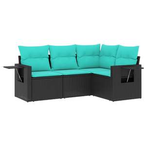 Conjunto de Sofás para Patio en Negro y Azul, Colección de Muebles Elegantes para Exteriores - Product Image 2