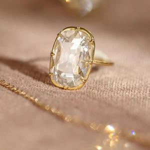 Anillo de compromiso y boda de plata de ley 925 con moissanita de 5 CT de corte cojín alargado, engaste de bisel y chapado en rodio, estilo 'Old Mine' - Product Image 2