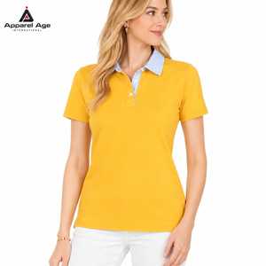 Polo pour femme en coton 100% de qualité supérieure, vente en gros de luxe, personnalisation de votre logo de marque, t-shirt pour femme, polo oversize pour femme - Product Image 3