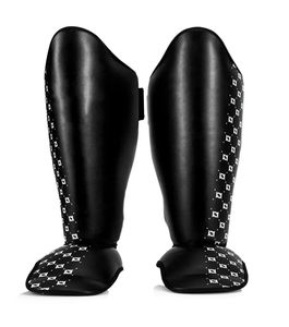 Protectores de Espinillas de Boxeo Negros de Cuero Genuino con Acolchado Frontal Reforzado, Nuevos Protectores Deportivos de Seguridad para Piernas y Pies - Product Image 6