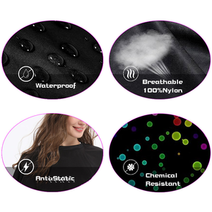 Prix d'usine, imperméable, 100% polyester, cape de coiffure douce, logo personnalisé, coupe de cheveux, cape de barbier pour salon de beauté - Product Image 5