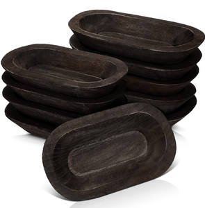 Bol à pâte en bois d'acacia, lot de 2, pour table de maison, logo personnalisé, idéal pour les fêtes, Noël, mariages - Product Image 5