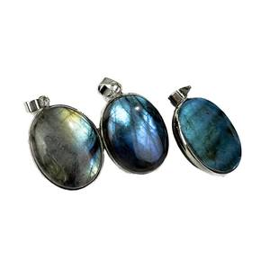 Collier pendentif en labradorite, pierre précieuse naturelle, best-seller, bijou fantaisie pour cadeau, pendentifs fins sertis, breloque, provenant d'un fournisseur en gros - Product Image 1