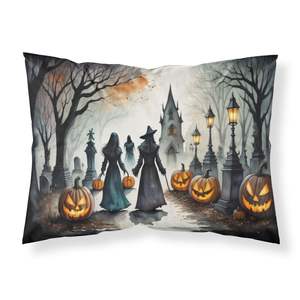 Spooky Halloween vampiros ilustraciones decorativas funda de almohada ligera súper suave fácil cuidado tamaño estándar - Product Image 1