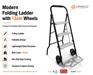 Best Seller 2 in 1 Folding <b>Ladder</b> Hand Truck 150kg Heavy Duty Aluminum Utility Cart OEM Vietnam - Product Image 3