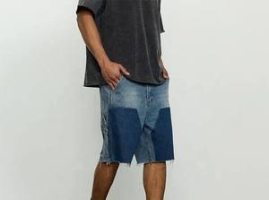 Shorts Bermuda en Jean pour Homme 100% Coton Taille Mi-Haute avec Cordon de Serrage Style Vintage avec Poches Finition Délavée Séchage Rapide 300g - Product Image 3