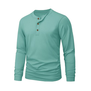 Camiseta de Manga Larga de Alta Calidad, 100% Algodón, Ropa Lisa a la Moda, Camisetas de Manga Larga para Hombre - Product Image 3