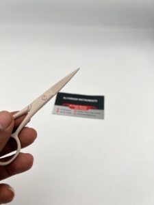 Nude Beige Color Eyebrow Eyelash <b>Extension</b> Used Trimming Scissors J2 Japanese Stainless Steel with Custom Logo Manicure Scissors - Product Image 2