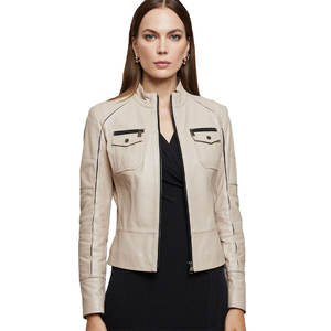 Nueva Chaqueta de Cuero Clásica para Mujer, Venta al por Mayor, Fabricante de Ropa Exterior Informal Personalizada para Damas - Product Image 1