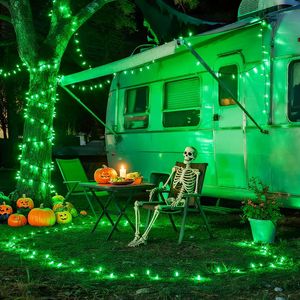 200 LED Halloween Outdoor <b>Lights</b> 66ft Green String <b>Lights</b> <b>Plug</b>-In Connectable Christmas Lighting String - Product Image 3