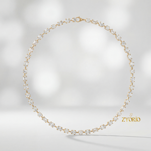 Collier pendentif élégant en diamant de laboratoire sur chaîne maillons plaqué or 14K/18K, design moderne et luxueux pour mariage, fête, anniversaire - Product Image 1