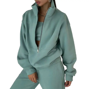 Sweat-shirts pour femmes personnalisés imprimés/brodés, sweat-shirts deux pièces pour femmes grandes tailles, ensemble décontracté de style sportif et streetwear en molleton - Product Image 1