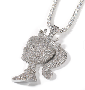 Pendentif Jésus personnalisé en argent 925 avec moissanite VVS de luxe 3D sertie clos, testée au diamant, certifiée IGI - Product Image 2